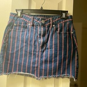 American Eagle Outfitters Blue and Pink Mini Skirt Casual